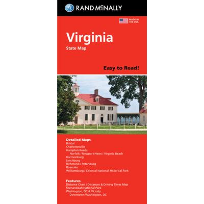 Rand McNally Easy to Read Folded Map: Virginia State Map