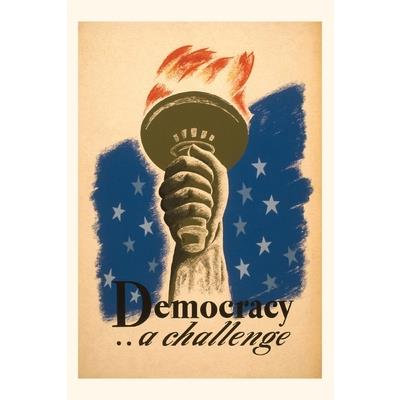Vintage Journal Democracy, A Challenge, Liberty Torch