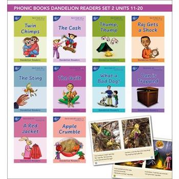 Phonic Books Dandelion Readers Set 2 Units 11-20 Twin Chimps (Two Letter Spellings Sh, Ch, Th, Ng, Qu, Wh, -Ed, -Ing, -Le)