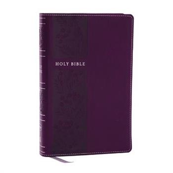 NKJV Personal Size Large Print Bible with 43,000 Cross References, Purple Leathersoft, Red Letter, Comfort Print