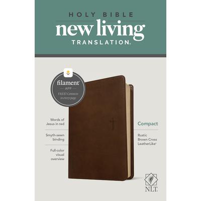 NLT Compact Bible, Filament Enabled Edition (Red Letter, Leatherlike, Rustic Brown)