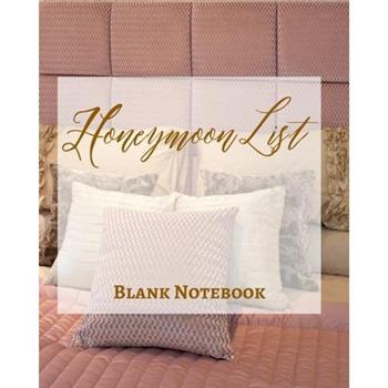 Honeymoon List - Blank Notebook - Write It Down - Pastel Rose Pink Gold Brown - Abstract Modern Contemporary Minimal