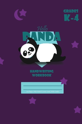 Hello Panda Primary Handwriting k-4 Workbook, 51 Sheets, 6 x 9 Inch Purple Cover