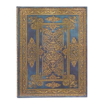 Paperblanks Blue Luxe Luxe Design Hardcover Journal Ultra Lined Elastic Band Closure 144 Pg 120 GSM