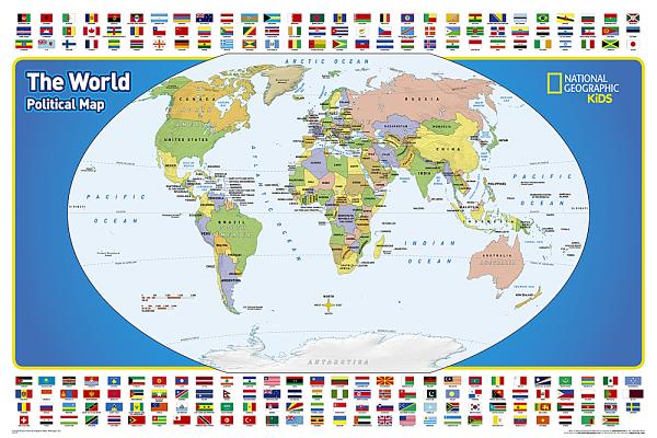 National Geographic: The World for Kids in Gift Box Wall Map (36 X 24 Inches) | 拾書所
