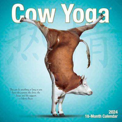 Cow Yoga 2024 7 X 7 Mini Wall Calendar