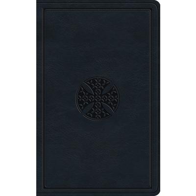 ESV Large Print Value Thinline Bible (Trutone, Navy, Mosaic Cross Design)