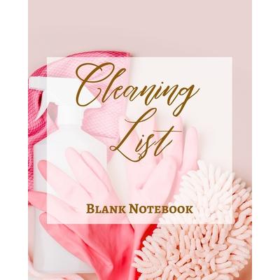 Cleaning List - Blank Notebook - Write It Down - Pastel Rose Pink Gold Abstract Modern Contemporary Unique Design Fun