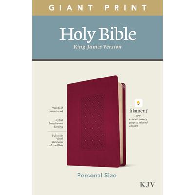 KJV Personal Size Giant Print Bible, Filament Enabled Edition (Leatherlike, Diamond Frame Cranberry)
