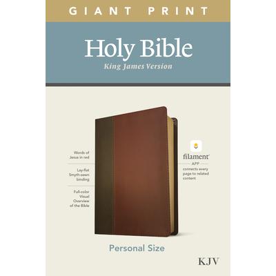 KJV Personal Size Giant Print Bible, Filament Enabled Edition (Leatherlike, Brown/Mahogany)