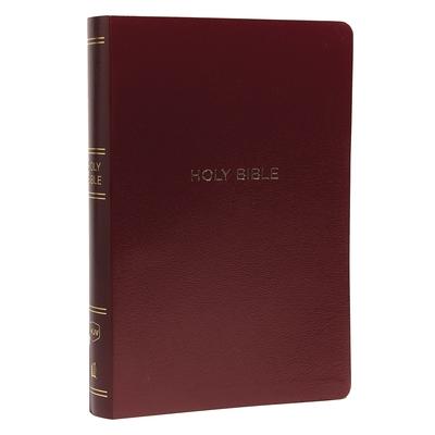 NKJV- Reference Bible- Center-Column Giant Print- Leather-Look-  Burgundy- Red Letter Edition