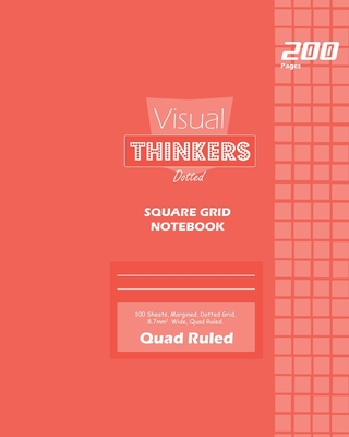 Visual Thinkers Square Grid, Quad Ruled, Composition Notebook, 100 Sheets, Large Size 8 x