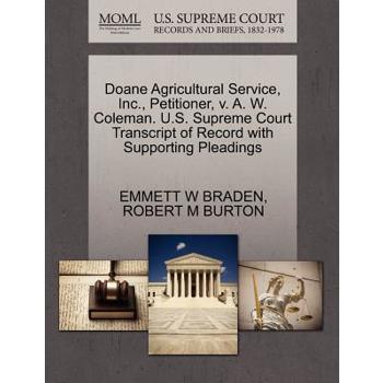 Doane Agricultural Service, Inc., Petitioner, V. A. W. Coleman. U.S. Supreme Court Transcript of Record with Supporting Pleadings