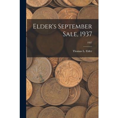 Elder’s September Sale, 1937; 1937 | 拾書所