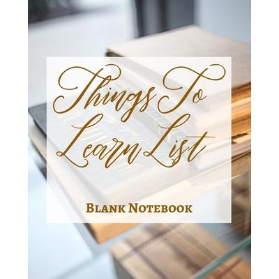 Things To Learn List - Blank Notebook - Write It Down - Pastel Rose Gold Pink - Abstract Modern Contemporary Unique Art