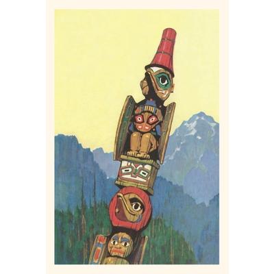 Vintage Journal Totem Pole and Mountains