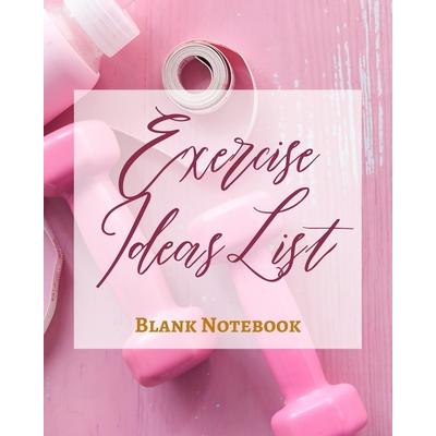 Exercise Ideas List - Blank Notebook - Write It Down - Pastel Rose Gold Pink - Abstract Modern Contemporary Unique Art