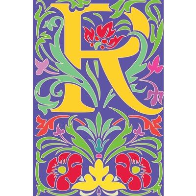 RLetter R Initial Monogram Notebook - Pretty Monogrammed Blank Lined Note Book, Writing Pa