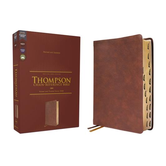 Nkjv, Thompson Chain-Reference Bible, Leathersoft, Brown, Red Letter, Thumb Indexed, Comfort Print