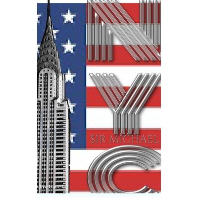 USA American Flag Iconic Chrysler Building New York City Sir Michael Huhn Artist Drawing Journal