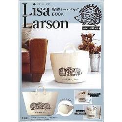 Lisa  Larson 收納帆布托特包特刊附針鼠插畫圖案底部大容量收納帆布托特包 | 拾書所